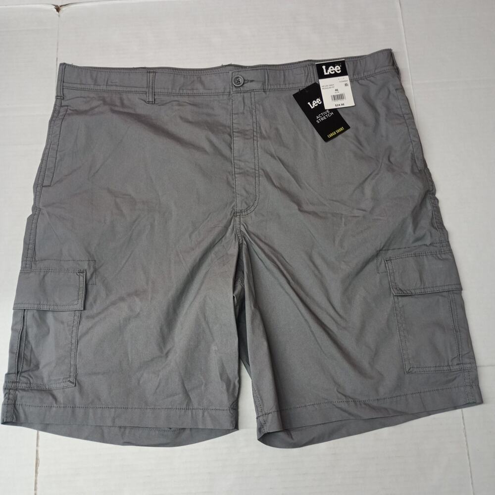 Lee Men's 46 Active Fabric Cargo Shorts Gray Motion‎ Flex